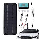 Tragbares Solar-Batterieladegerät – 20 W 12 V/24 V Weepeder für wasserdichtes Solarpanel | Solar-Lade-Set für Auto, Motorrad, LKW, Traktor, Schneemobil, Marine