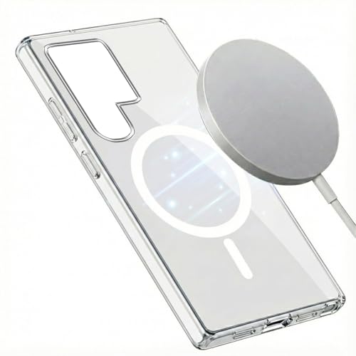 Image of Jkobi Lifetime Anti-Yellow MagSafe Compatible Clear Back Case Cover for Samsung Galaxy S24 Ultra (Sleek Hard Crystal | Shockproof and Camera Protection)