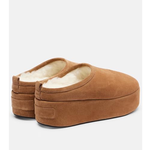 Women's Slippers Suede Platform Mules Mini Boots Short Ankle Boots Faux Fur Fleece Lined Sneakers House Slippers Anti-Slip Boot4