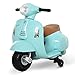 HOMCOM Vespa Elektromotorrad Kindermotorrad Elektrofahrzeug 18-36 Monate 3 km/h LED-Licht Sound PP-Kunststoff Metall Grün 66,5 x 38 x 52 cm