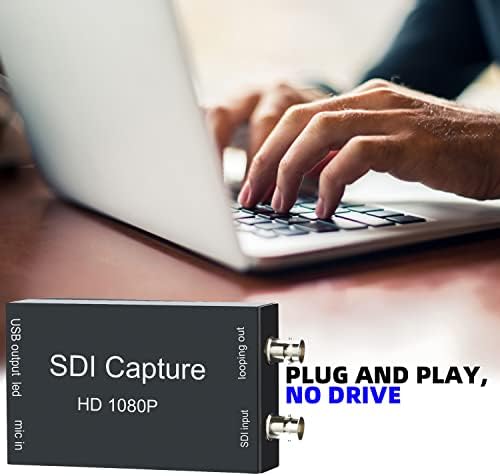 SDI to USB Capture Card Video Converter Adapter 1080P SDI Input to USB 3.0 Output for Live Streaming Mini Converter SDI Compatible Video and Audio to Computers Plug and Play