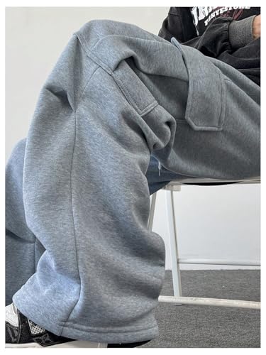 Men's Baggy Sweatpants Casual Workout Street Drawstring Waist Wide Leg Cargo Pants4