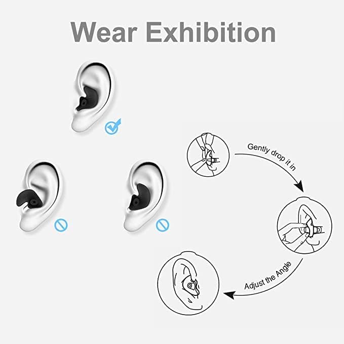 Image of Silicone Earplugs for Swimming Bathing and Sleeping, Professional Noise Reduction Reusable Swim Earplugs for Adult Swimmers Children Diving (2 Pair) (Black-Green)
