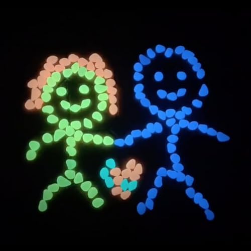 Image of NAMTSO Glow in The Dark Rocks Outdoor, 500 pcs Multicolor Solar Rocks for Landscaping, Outdoor Decor Glow in The Dark Stones, Glowing Pebbles for Garden Backyard Patio Lawn Fish Tank Aquarium Decor