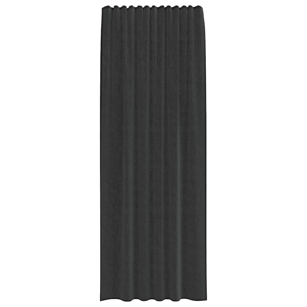 Lot de 2 rideaux en voile avec passe-tringle - Noir - 140 x 260 cm - En polyester - Décoration de fenêtre - Protection contre les regards indiscrets et la diffusion de la lumière dans le