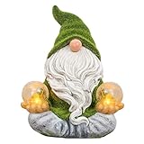 TERESA'S COLLECTIONS Figuras Jardin Exterior Enanos para Jardin Figura de Gnomo de Jardín Resistente a la Intemperie 27cm Nano Yoga Resina Flocada Estatuas de Jardín