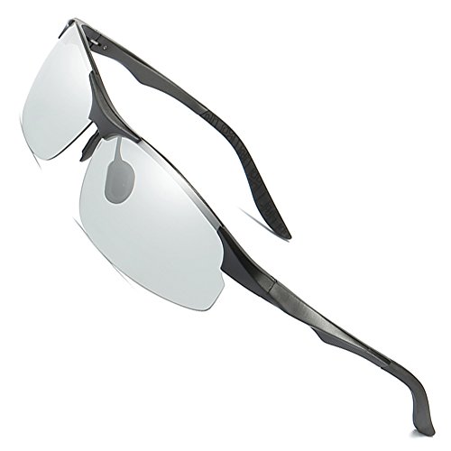 MOTELAN Day Night Photochromic Polarized Sunglasses Men's Sunglasses for Drivers Male Safety Driving Fishing UV400 Glasses Black