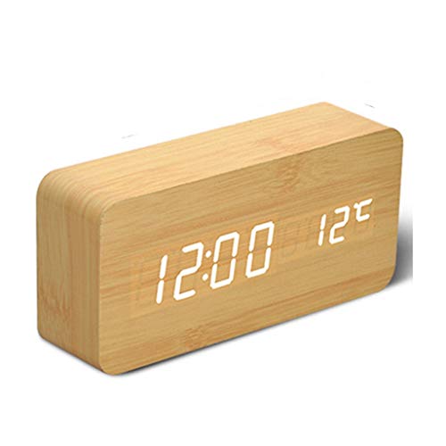 Reloj despertador para dormitorio infantil de madera creativo y luminoso CFWSHJ