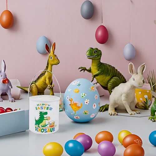 Image of Dinosaur Easter Basket for Kids - Cute Toy Storage Organizer Bin Box