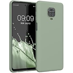 Cargador Celular Redmi Note 9 kwmobile Carcasa para Xiaomi Redmi Note 9S / 9 Pro / 9 Pro MAX Funda - Ultrafina de TPU y Silicona con Bordes elevados anticaídas - Gris Verdoso