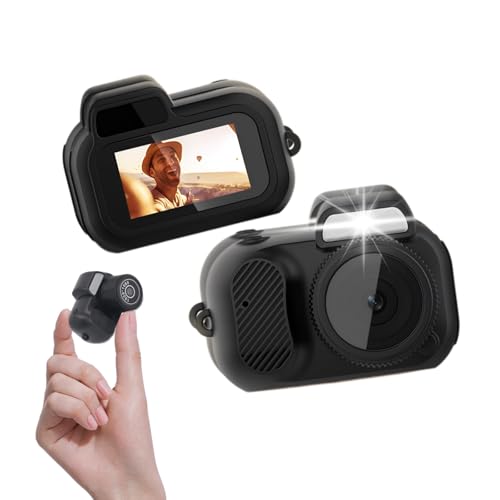 Mini Cámara Llavero, Mini Cámara Digital con Pantalla LCD Full 1080P 2MP, 100 Minutos de Duración de la Batería, CMOS Grabadora de Video Portátil Pequeña y Compacta con Correa para la Muñeca