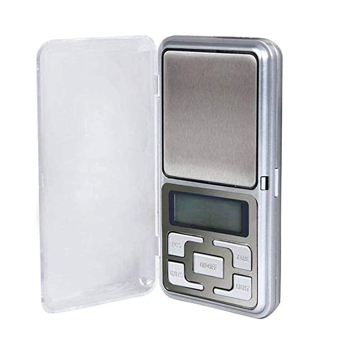 Image of Digital Pocket Weighing Scale - Precise Jewellery Weight Machine Small, Gripit Portable Gold Weighing Machine for Accurate Measurements with Digital Display, Ideal for Gems, Herbs & More (White).