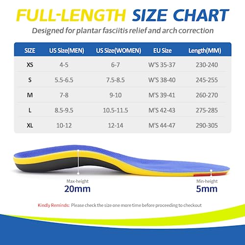 Tanstc Professional Sport Insoles With Medium Arch Support And Shock Absorption For Plantar Fasciitis And Flat Feet Pain Relief In Men And Women, Orthotics Shoe Insert, Breathable & Anti-Slip, Xl #TOP7