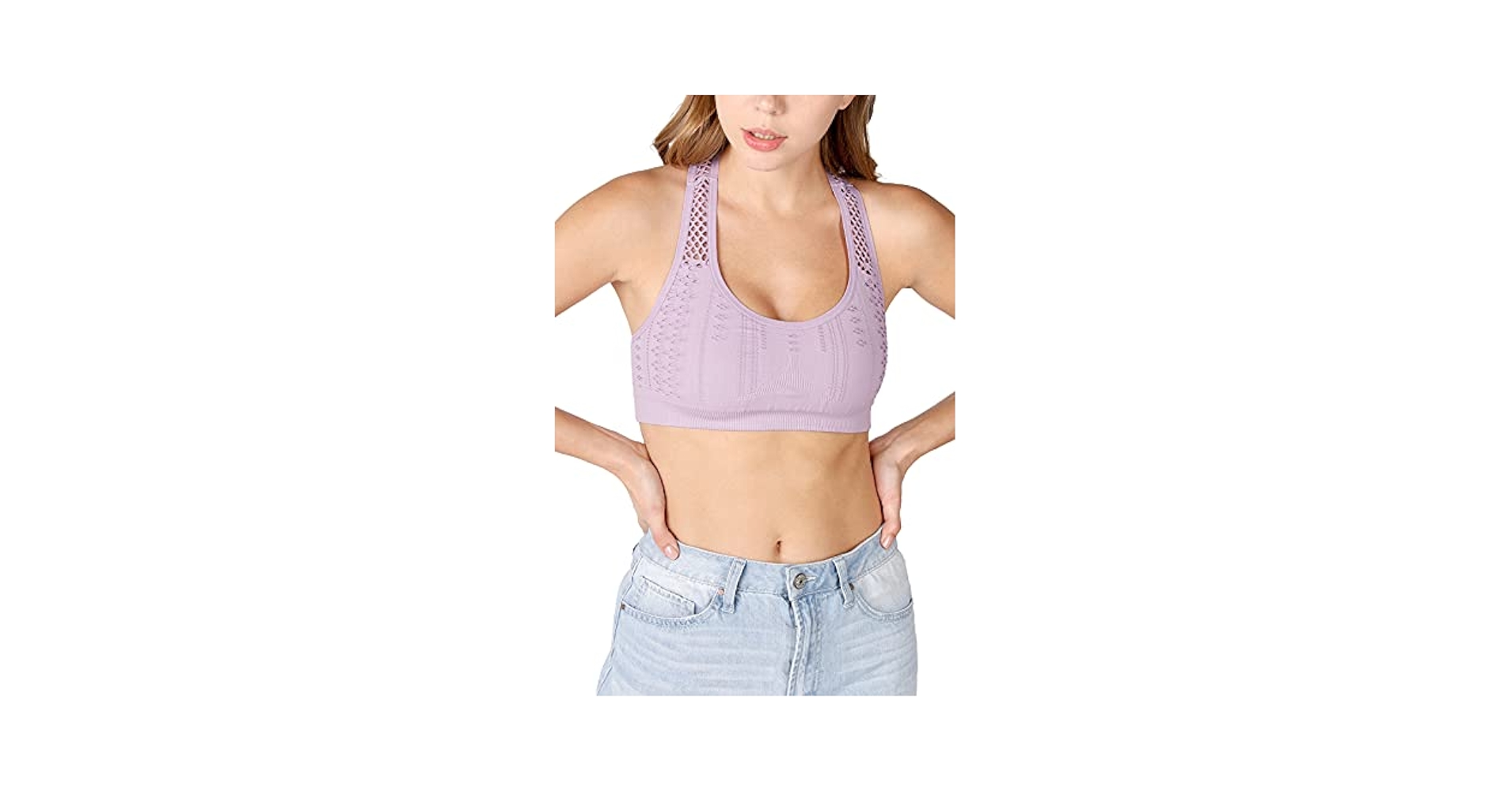 未使用【anuke】Stitch Bra Top NIKIBIKI Women Seamless Peephole Racerback Bralette, Made in