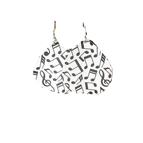 Music Notes Leather Earrings/Paper Earrings/Lightweight
