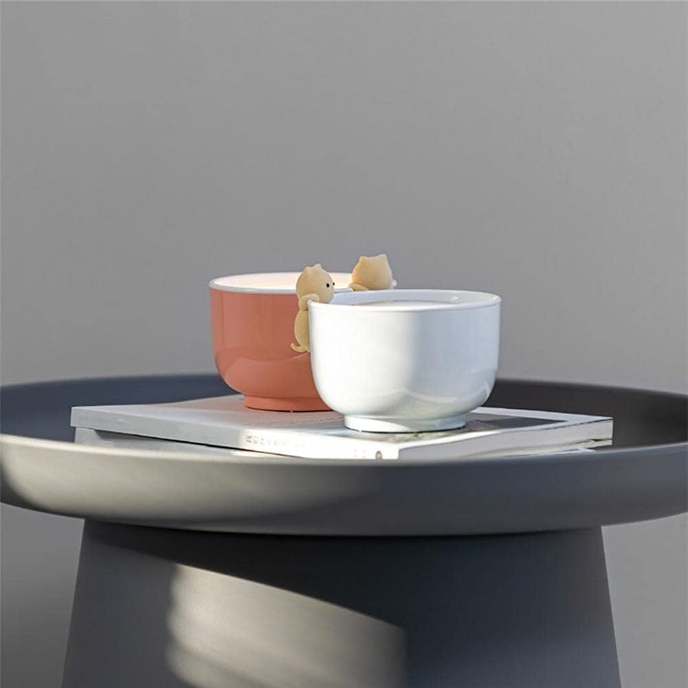 Alarm Clocks Cartoon Cat Cup Shape Night Lights Clock Powered Cats Teacup ABS LED Light Digital for Desk Gifts(White-Patch Five-Pointed star4)