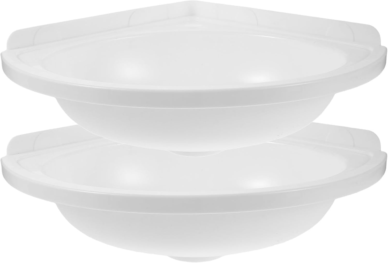 2pcs Modern Bathroom Sink Triangular Corner Mount Wash Basin No-drill Installation and Lightweight Plastic Material for Small Bathrooms and Mini Homes