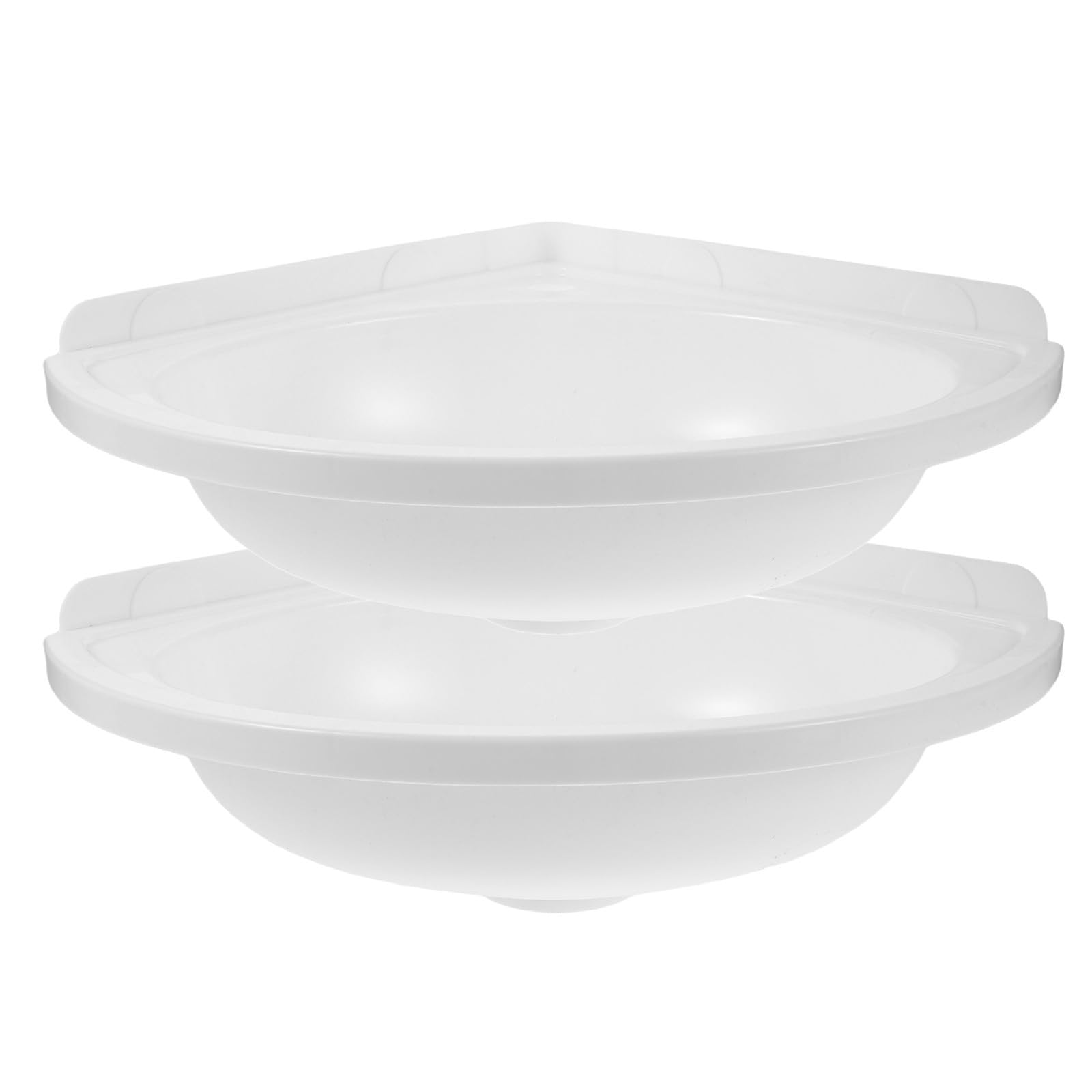 Lavabo de esquina de plástico ULTECHNOVO blanco de dos piezas para baños pequeños