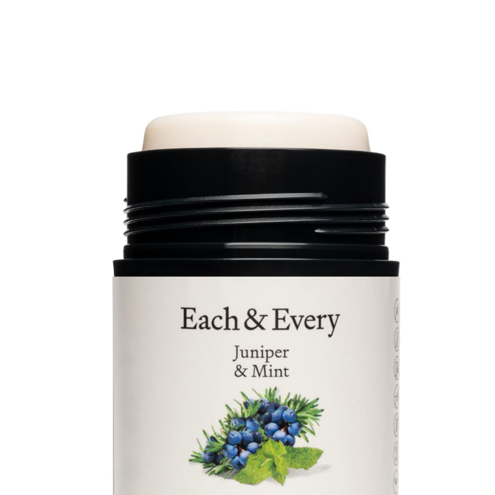 Each & Every Natural Aluminum-Free Deodorant for Sensitive Skin with Essential Oils, Limited Edition, Juniper & Mint, 2.5 Oz.