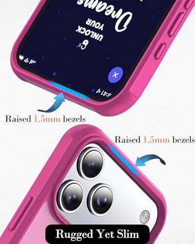 Coque iPhone 17 Pro fuchsia antichoc militaire pour éviter les bris d'écran
