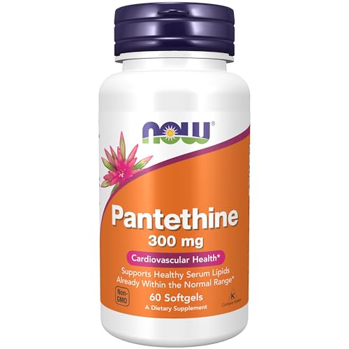 NOW Foods Supplements Pantethine (Coenzyme A Precursor) 300 mg Cardiovascular Health* 60 Softgels