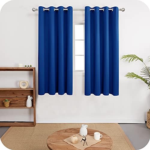 Amazon Brand - Umi Curtains Blackout Soft Thermal Insulated Decorative Nursery Curtains Eyelet Blackout Curtains for Boys 46 x 54 Inch Royal Blue Two Panels