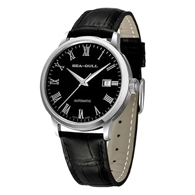 SEA-GULL Men's Automatic Mechanical Watch,ST2130 Movement,Business Dress Leather Wrist Watches with Calendar,6613
