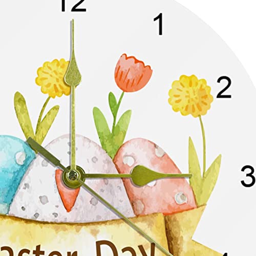 Horloge murale silencieuse à grands chiffres arabes ronds de 25cm - 3