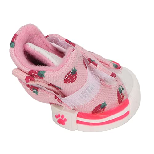 Botas para Cachorro, Linda Decoração de Morango, Lona Resistente, Fácil de Usar, Sapatos para Animai
