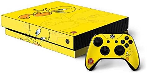 Skinit Decal Gaming Skin Compatible with Xbox One X Console and Controller Bundle - Officially Licensed Warner Bros Tweety Bird Double Design
