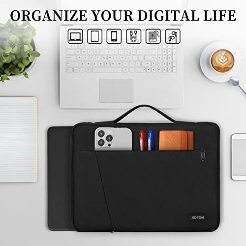Laptop Case 14 Inch Laptop Sleeve With Portable Handle Waterproof Durable Carrying Bag Protective Briefcase For Company College Compatible With 13.3”-14” Asus/Dell /Lenovo/Acer Notebook, Black #TOP5