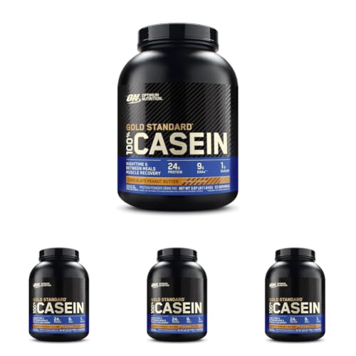 Image of Optimum Nutrition Gold Standard 100% Micellar Casein Protein Powder, Slow Digesting, Helps Keep You Full, Overnight Muscle Recovery, Chocolate Peanut Butter, 4 Pound (Packaging May Vary) (Pack of 4)