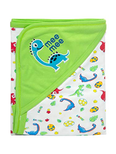 Image of Mee Mee Warm and Soft Wrapper Blanket with Hood, Giraffe, Green (284.0mm L X 5.0mm W)