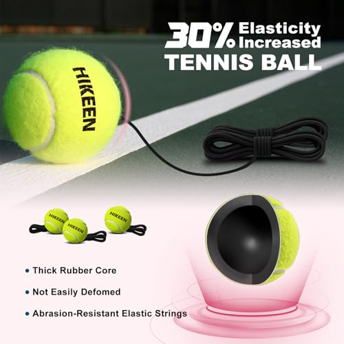 Image of Hikeen Premium Tennis Trainer Rebound with Metal Base,Portable Solo Tennis Trainer Set with 3 Highly Elastic String Balls,Tennis Practice Equipment for Adult Kids an Beginners