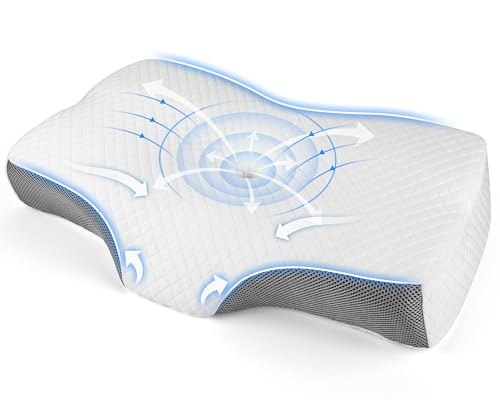 Gaethra Nackenstützkissen, Orthopädisches Kissen zur Schmerzlinderung bei Nacken & Schulter, Ergonomisches Kopfkissen & flaches Seitenschläferkissen für Rücken-, Seiten- & Bauchschläfer, 64×44×9/7 cm Gaethra Nackenstützkissen, Orthopädisches Kissen zur Schmerzlinderung bei Nacken & Schulter, Ergonomisches Kopfkissen & flaches Seitenschläferkissen für Rücken-, Seiten- & Bauchschläfer, 64×44×9/7 cm