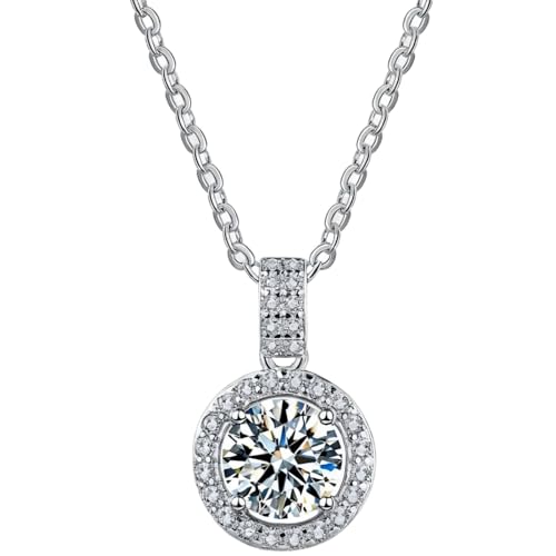 Collier moissanite 1 carat argent S925 ajustable, fini les bijoux ternes qui noircissent