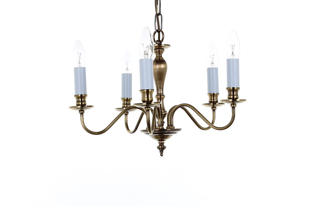 Impex Georgian Light Bronze 5 Arm Chandelier