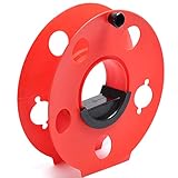 Homeon Wheels Heavy Duty Impact Resistant Plastic Extension Cord Storage Reel Durable & Safe, Lightweight & Portable, Ideal for Outdoor Projects & DIY Maintenance 100 Feet RED