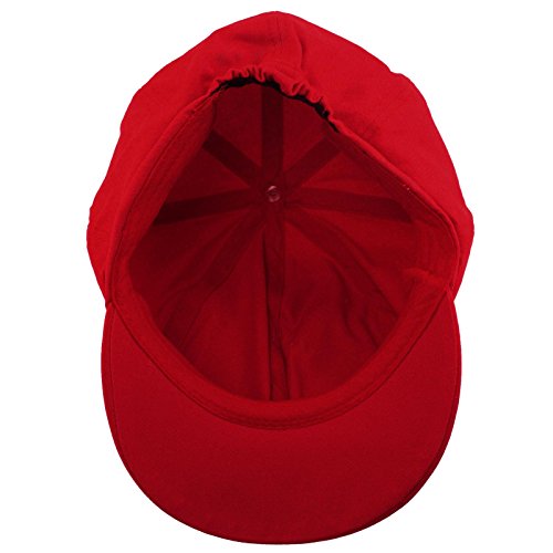 Summer 100% Cotton Plain Blank 8 Panel Newsboy Gatsby Apple Cabbie Cap Hat Red - Thumbnail 4