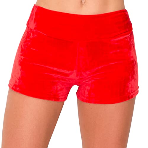 Image of ALWAYS Velvet Shorts - High Waist Stretch Velour Mini Shorts for Dance, Yoga, Casual Wear