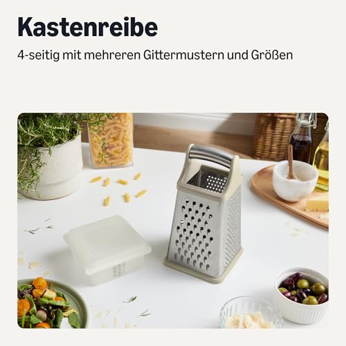 Amazon Basics 4-seitige Käsereibe, Edelstahl, Vierkantreibe mit Messbehälter, Spülmaschinenfest, für Gemüse und Käse – Ansicht 2