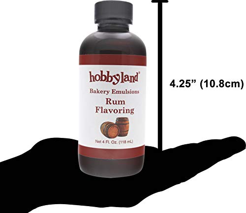 Hobbyland Bakery Emulsions (Rum Flavoring, 4 Fl Oz), Rum Baking Emulsion, Made In Small Batches. #TOP1