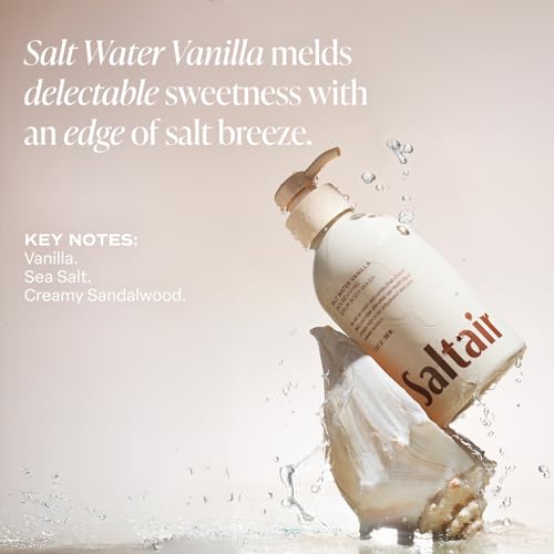 Saltair Body Oil and 2-Pack Body Wash Set – Moisturizing Cleanser and After-Shower Skincare Duo – Salt Water Vanilla Scent