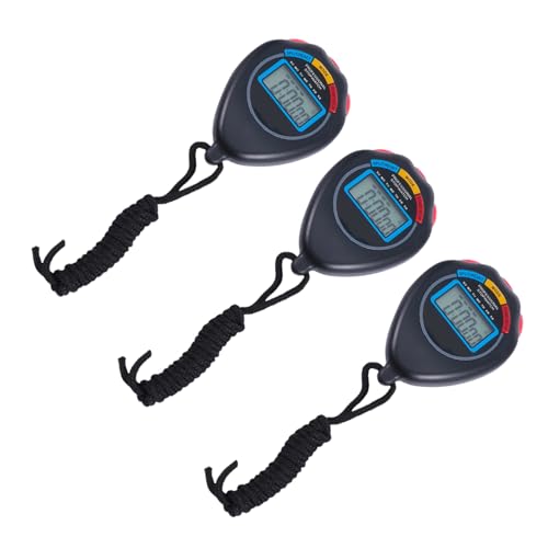 Parliky 3Pcs Portable Training Stopwatch Lightweight Digital Timer for Game Matches Easy to Use Stopwatch for Racing Running and Sports Activities Durable and Practical Design