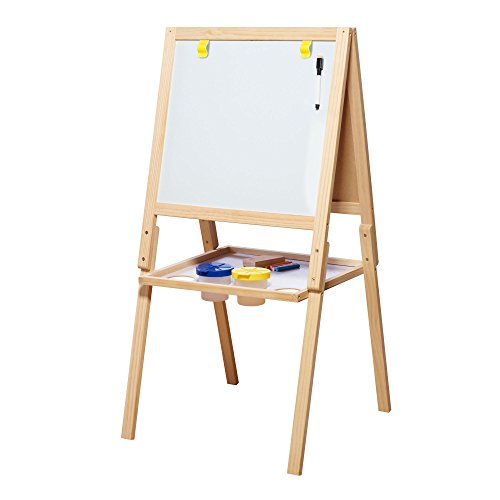 Casdon Wooden Easel, Double-Sided Easel for Children Aged 3+, 2-in-1 Blackboard and Whiteboard for Your Little Artists!