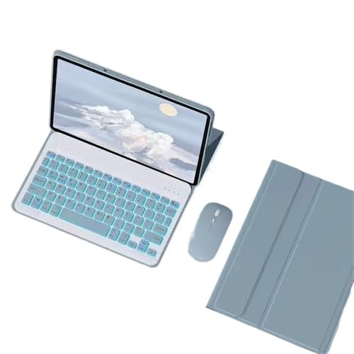 Funda con Teclado QWERTY para Estudiar y Trabajar con Redmi Pad 10.6 Pulgadas en Tono Misty Blue