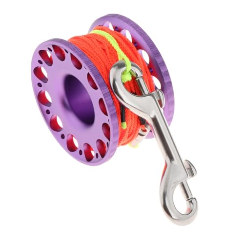 Zxpjkyu Diving Reel with Large Center Hole and Clip for Outdoor Underwater Activities, Violet Reel