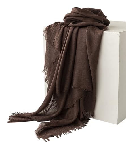Women Summer Scarfs Large Long Lightweight Linen Beach Gauze Shawl Wrap  75”×40” (chocolate) - Product Details