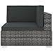 Mengtu Rattan-Ecksofa Grau + Dunkelgrau, 70 x 70 x 52,5 cm, für Außenbereich - PE-Rattan & Stahl Terrassensofas, Gartenmöbel 46799
