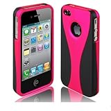  wortek Schutzhülle dreiteilig Apple iPhone 4 / 4S Hülle Hardcase 3 Part Schwarz Pink